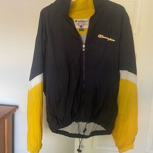 Champion Men's Black and Yellow Windbreaker